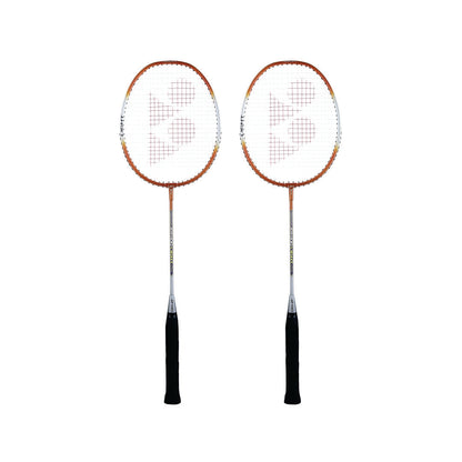 YONEX ZR 100 Light Aluminium Badminton Racquet with Full Cover (Black/Red) - Set of 2