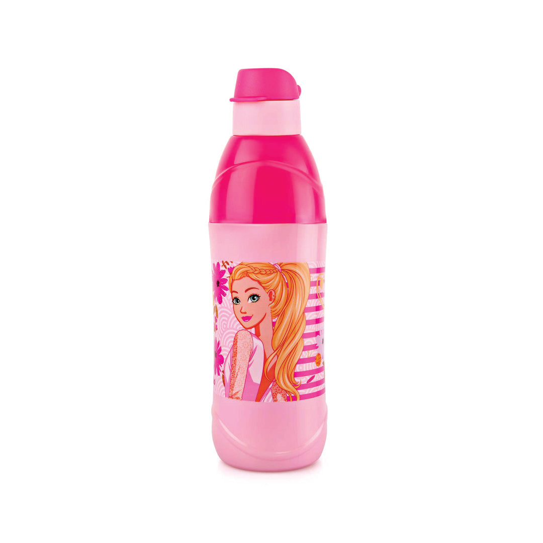 CELLO Puro Steel-X Kids Zee 900 Water Bottle | Barbie Design Water Bottle | Leakproof | Cold Insulation | Pack of 1 | 700ml | Light Pink