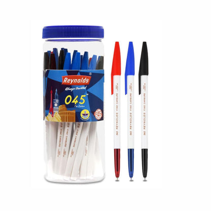 Reynolds 045 Fine Carbure Ball Pen (Blue, Black and Red)