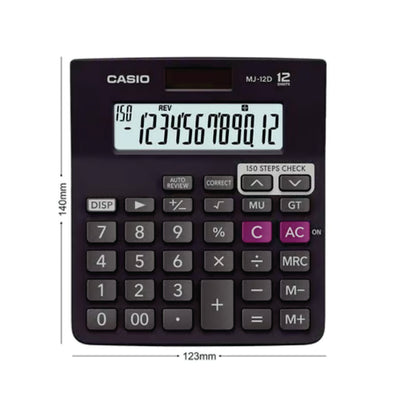 Casio MJ-12D 150 Steps Check and Correct Calculator (Black)