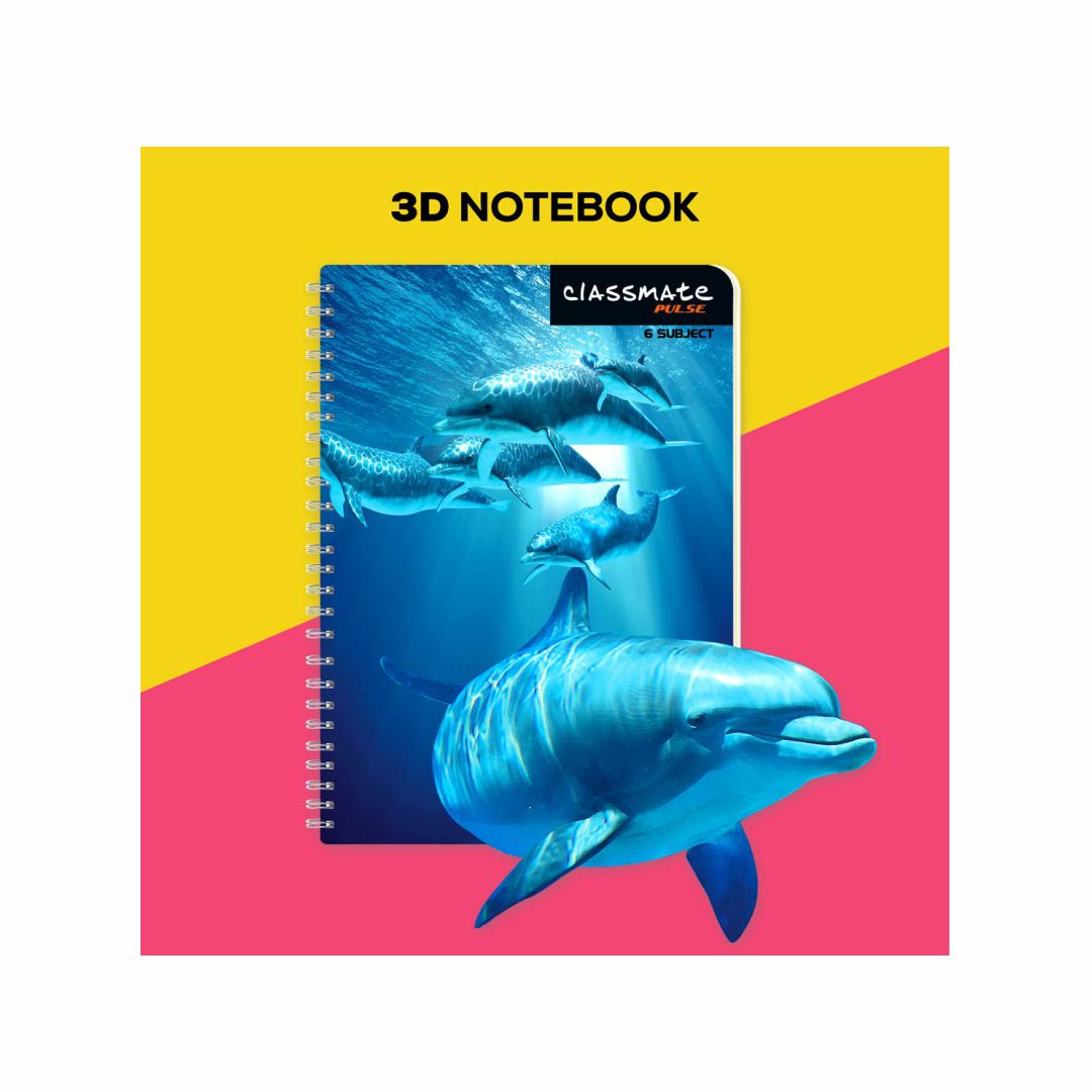 Classmate Single Line Pulse 3D Spiral Notebook (Assorted, 300 Pages)