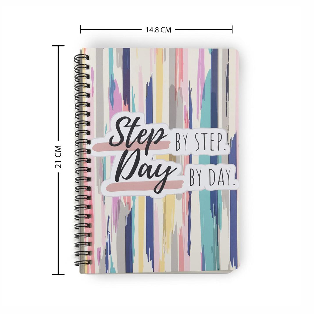 Papboo Handy step by step  spiral wiro Notebook Set (A5, Assorted, 120pages)