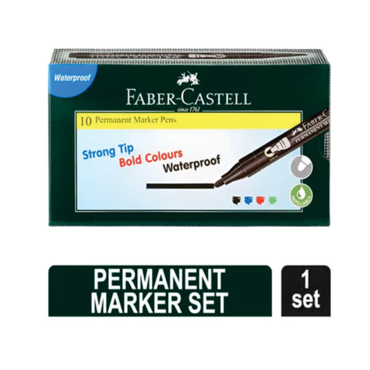 Faber-Castell Permanent Marker - Pack of 10 (Black)