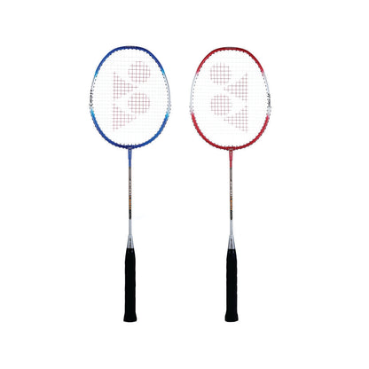 YONEX ZR 100 Light Aluminium Badminton Racquet with Full Cover (Black/Red) - Set of 2