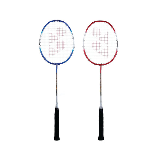 YONEX ZR 100 Light Aluminium Badminton Racquet with Full Cover (Black/Red) - Set of 2