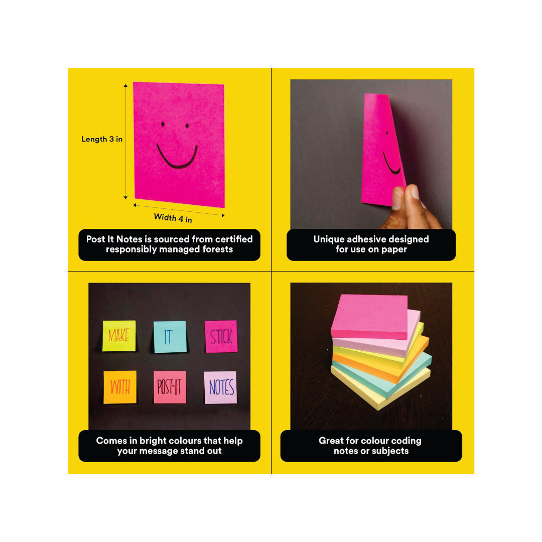 Post It Cube Sticky Notes (4 colours, 200 sheets)