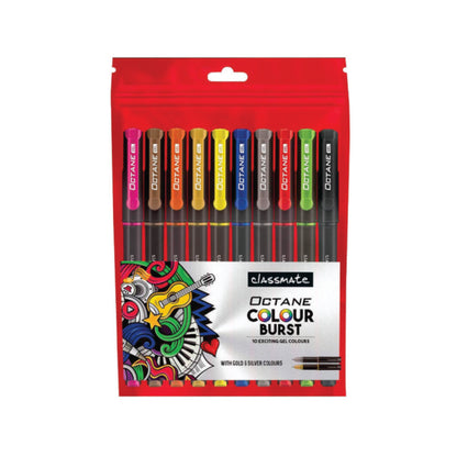 Classmate Gel Pen (Multicolour) Pack of 10