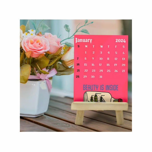 Mad Over Print 2024 Calendar With Easel Stand