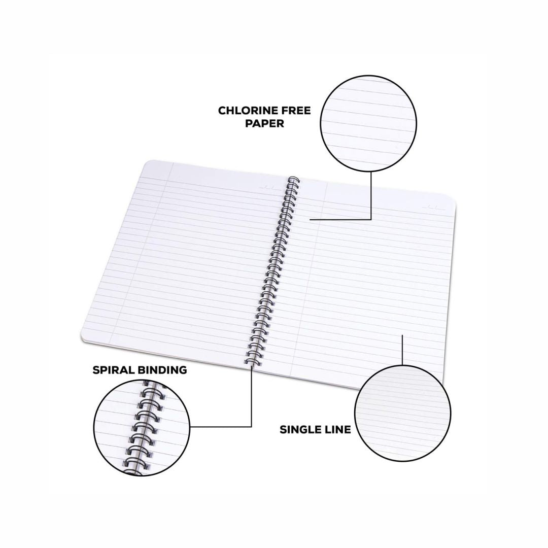 Classmate Single Line Pulse 3D Spiral Notebook (Assorted, 300 Pages)