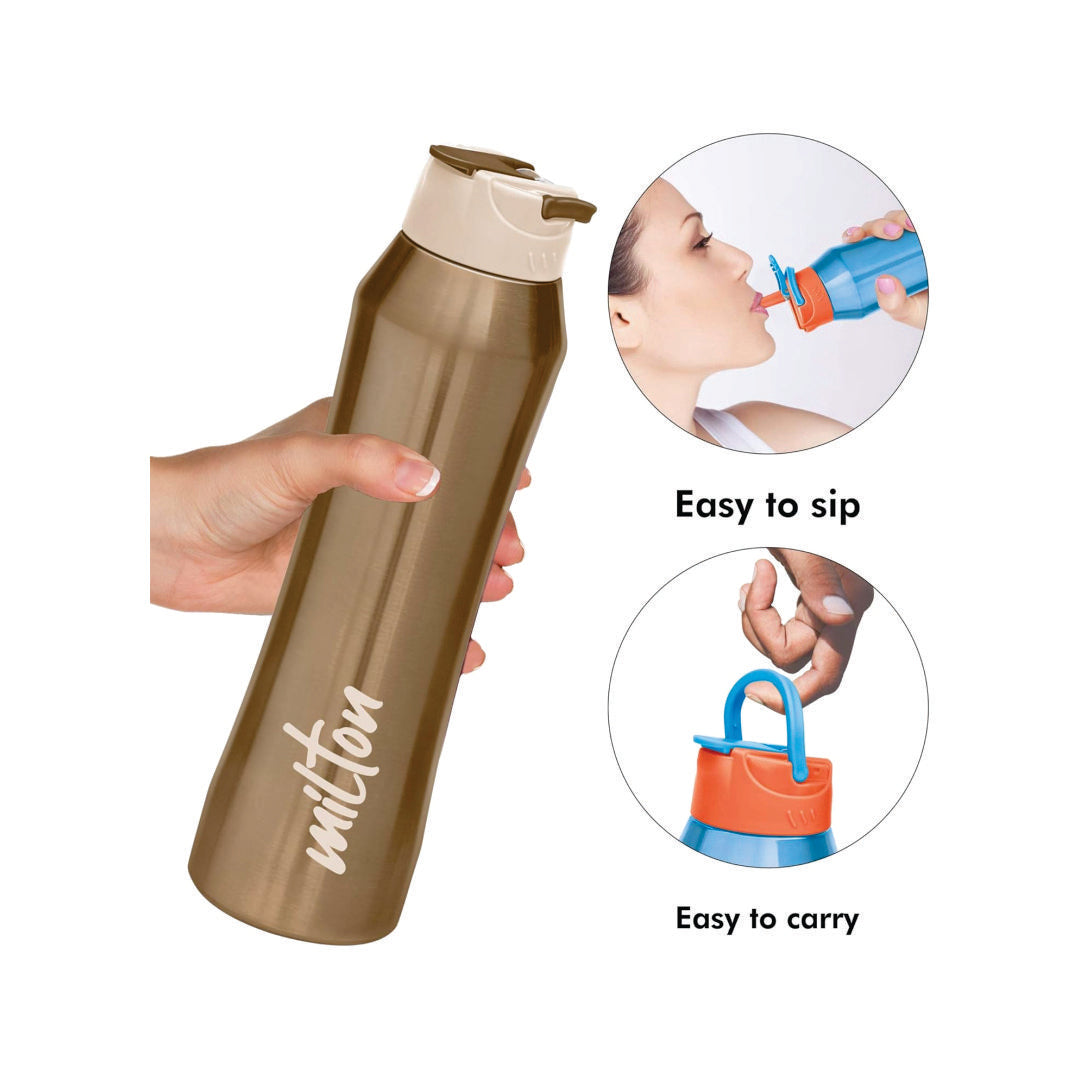 Milton Stark 900 Thermosteel 24 Hours Hot or Cold Water Bottle, 790 ml, Brown