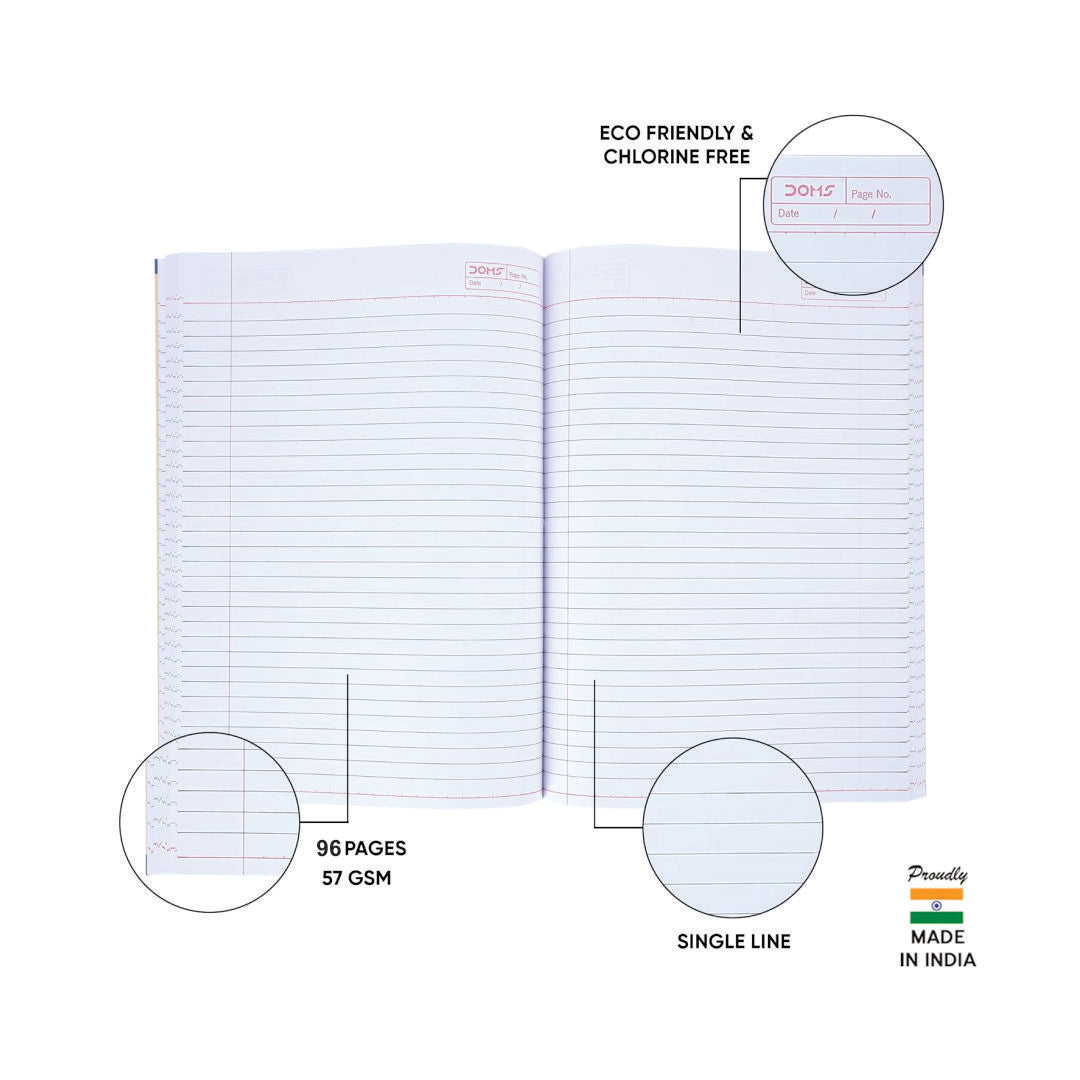 Doms Single Line Notebook - Martial Arts Series (57 GSM, Assorted)