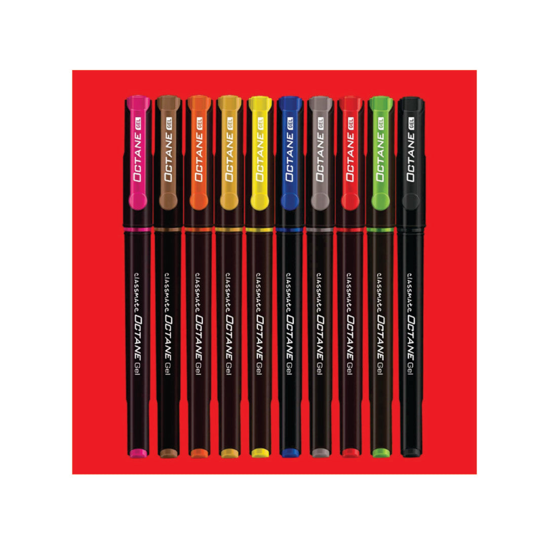 Classmate Gel Pen (Multicolour) Pack of 10