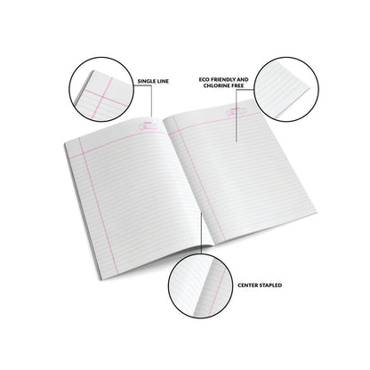 Classmate Single Line Notebook - 24 x 18 cm (Assorted, 172 Pages)