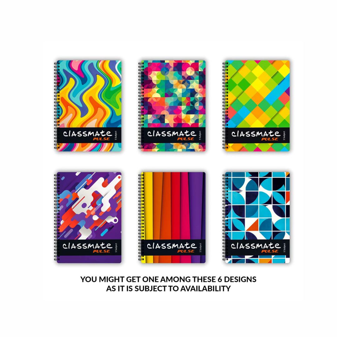 Classmate Single Line Spiral Notebook (Assorted, 302 Pages)