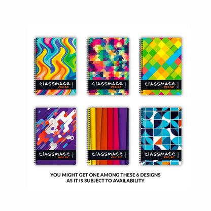 Classmate Single Line Spiral Notebook (Assorted, 302 Pages)