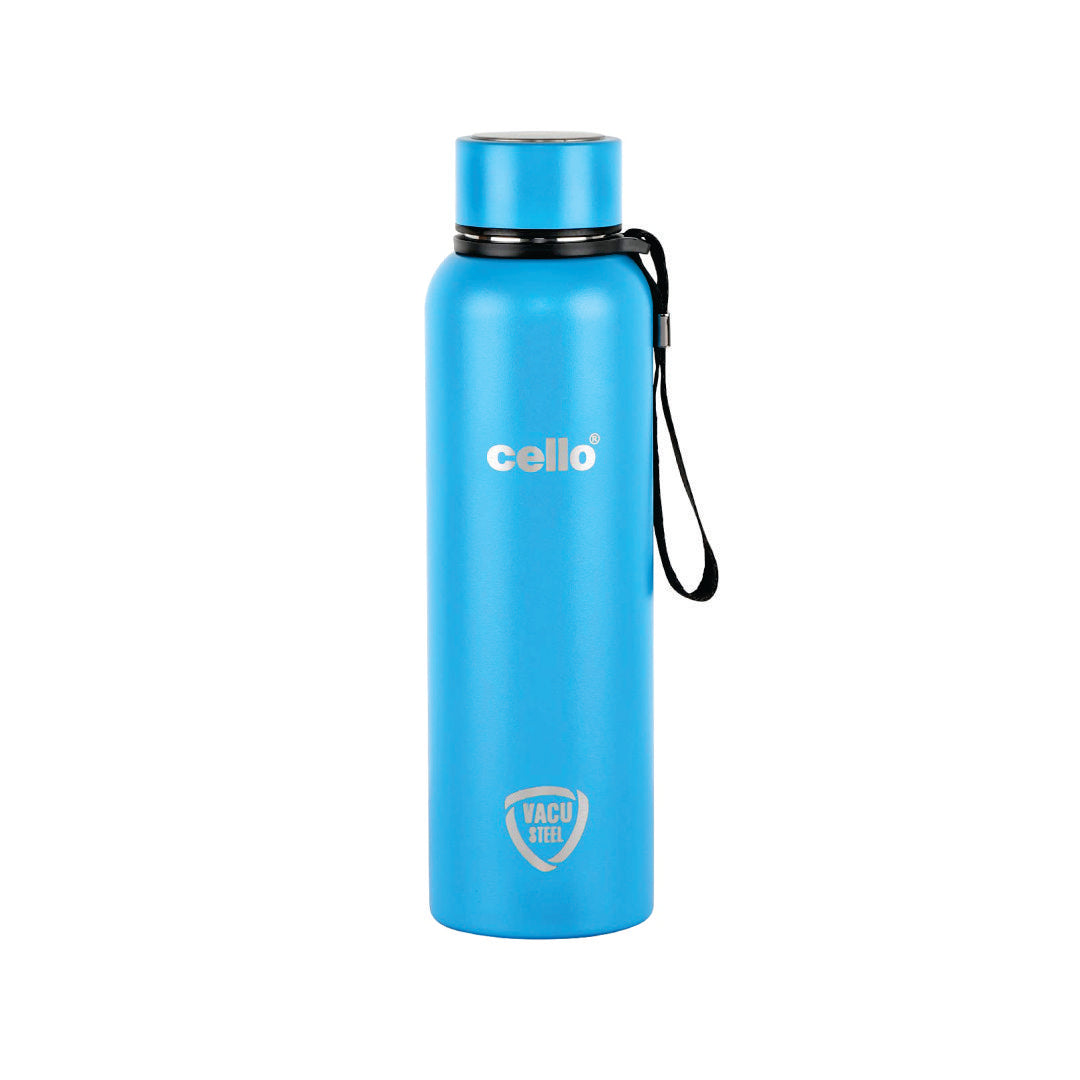 Cello Duro Tuff Steel Series- Kent Double Walled Stainless Steel Water Bottle with Durable DTP Coating