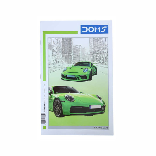 Doms Single Line Notebook - Sports Car Series (57 GSM, Assorted, 172 Pages)