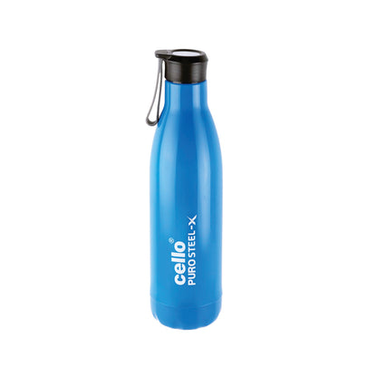 CELLO Puro Steel-X Rover 600 | Water Bottle with Inner Steel and Outer Plastic | Insulated Water Bottle | 480 ml