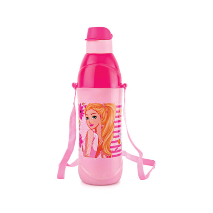 CELLO Puro Steel-X Kids Zee 900 Water Bottle | Barbie Design Water Bottle | Leakproof | Cold Insulation | Pack of 1 | 700ml | Light Pink