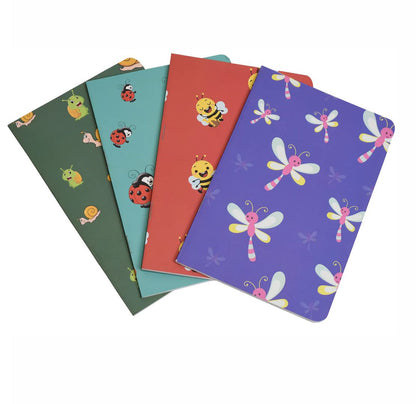 Papboo unruled cute creatures handy Notebook Set (A5 ,Assorted,4x60 Pages)