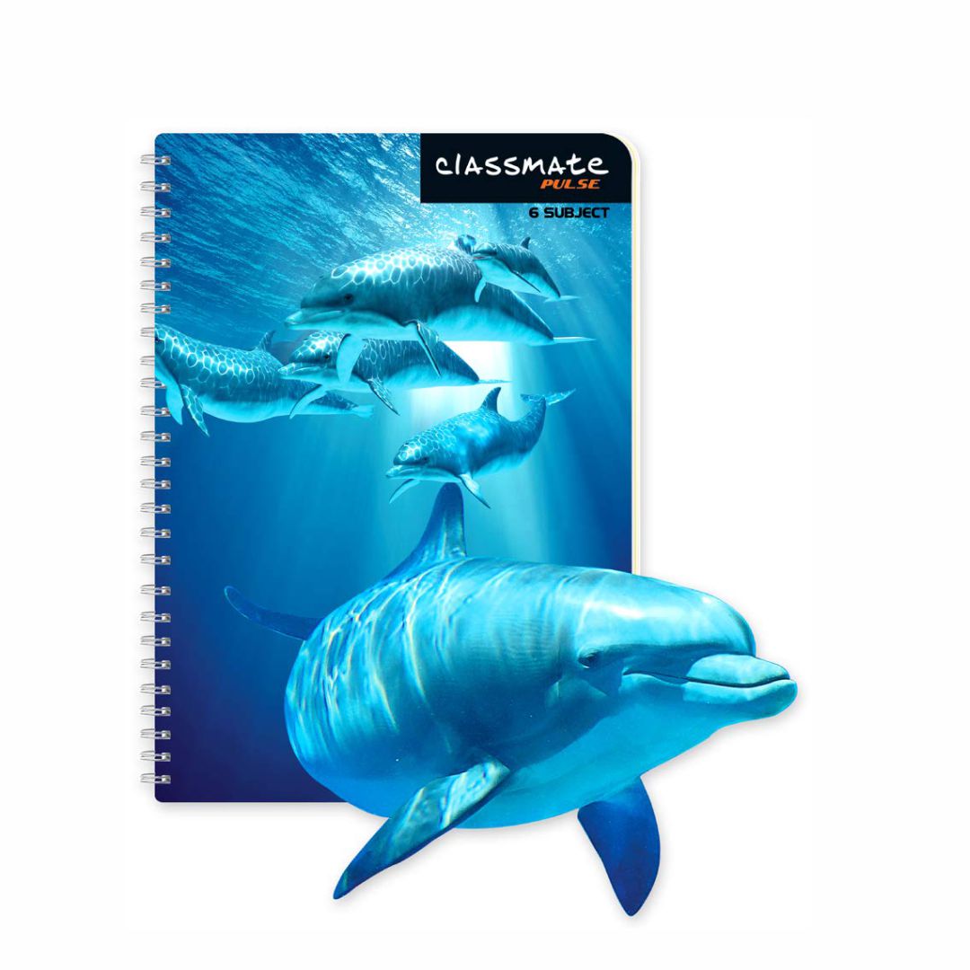 Classmate Single Line Pulse 3D Spiral Notebook (Assorted, 300 Pages)