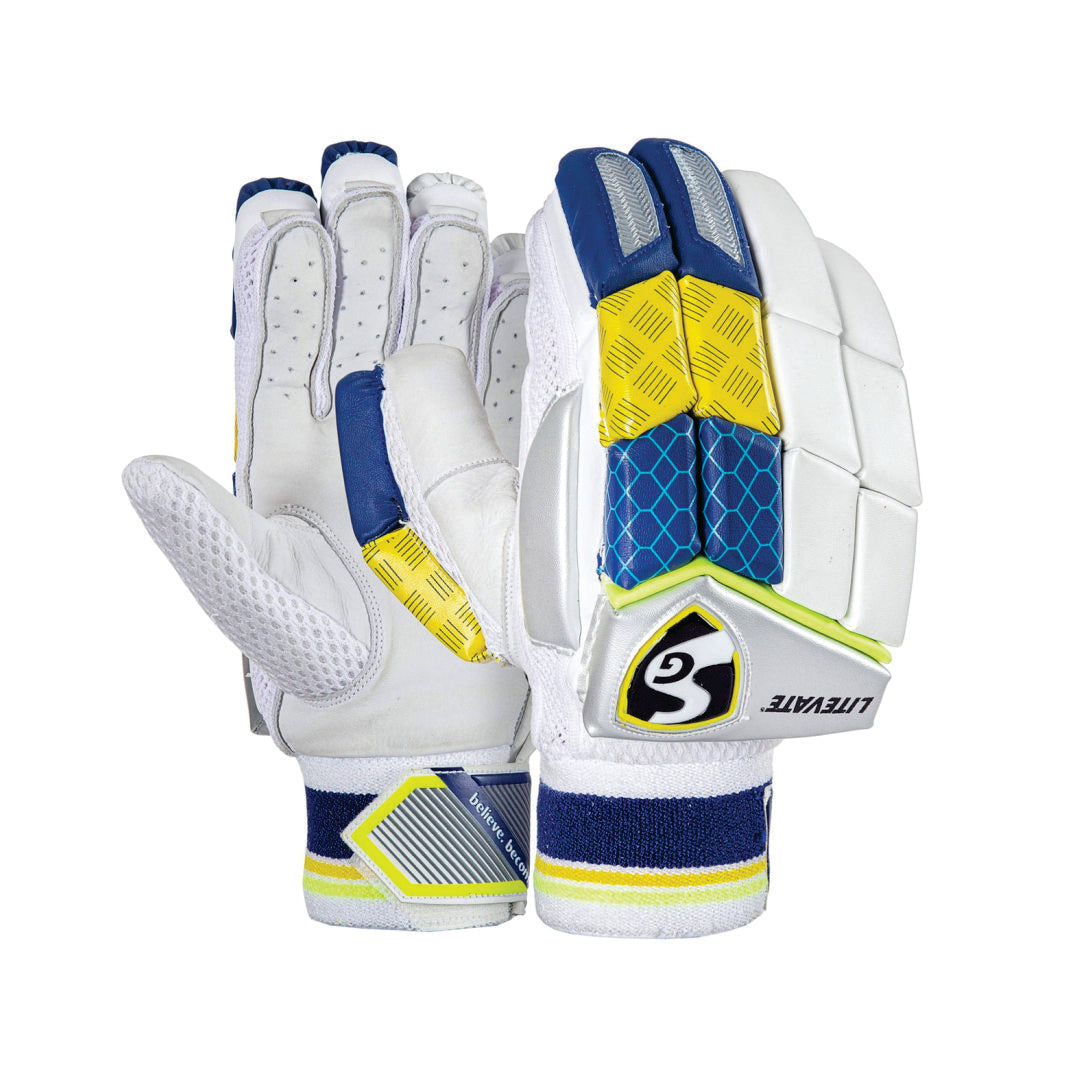 SG Litevate® Batting Gloves High Quality Leather Palm