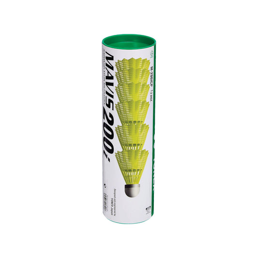 Yonex Mavis 200i Nylon Shuttle Cock, Pack of 6 (Yellow)