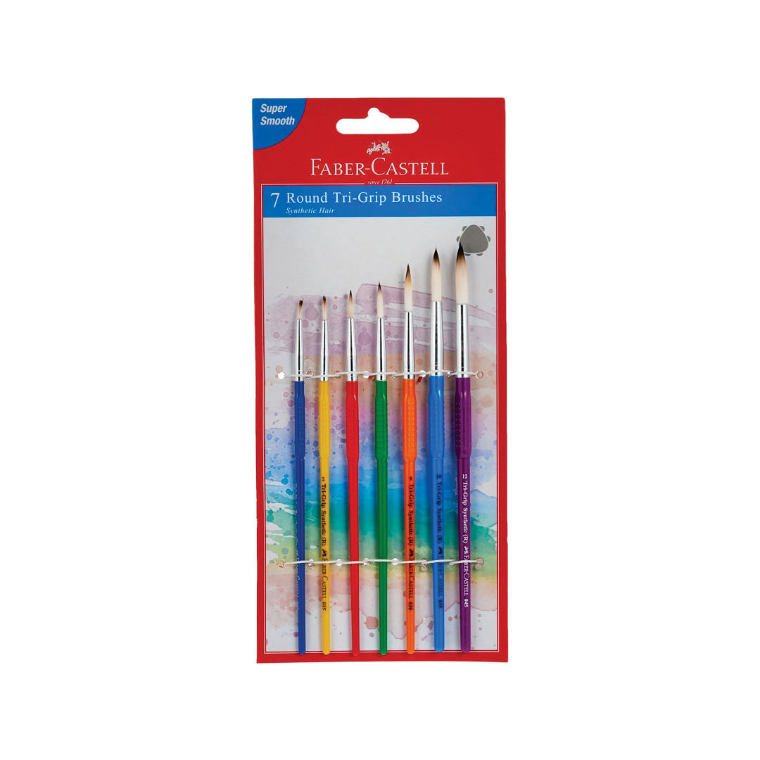 Faber-Castell Tri Grip Round Paint Brush - Set of 7 (Multicolour)